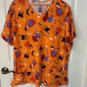 Disney Hocus Pocus Orange Scrub Top